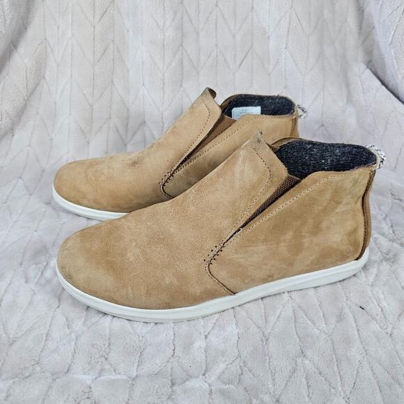OluKai Hawai'iloa Manu Hope Leather Sneakers Womens 11 Slip On Chelsea Boot Fox - Picture 1 of 8